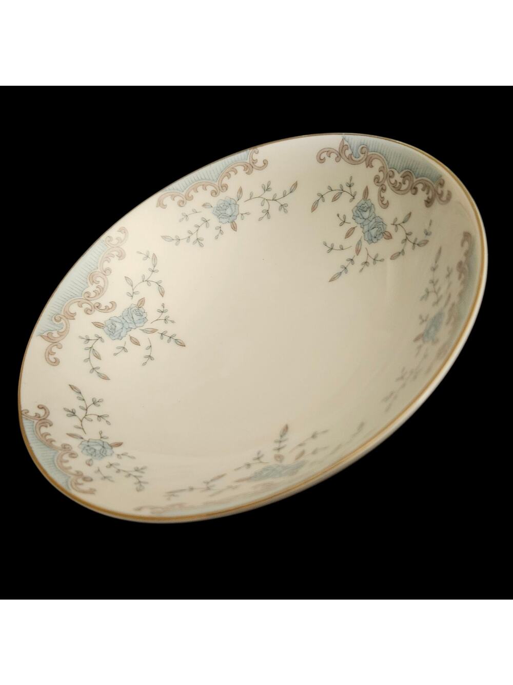Set of 3 Imperial China Seville 5303 Dessert Bowls Blue Rose Floral